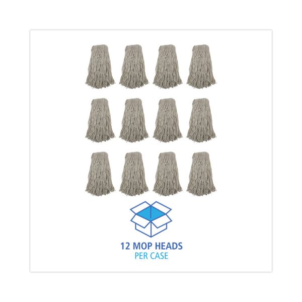 Cut-End Wet Mop Head, Cotton, No. 32, White, 12/carton - Image 8
