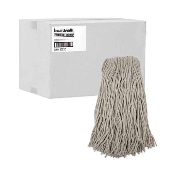 Cut-End Wet Mop Head, Cotton, No. 32, White, 12/carton - Image 9