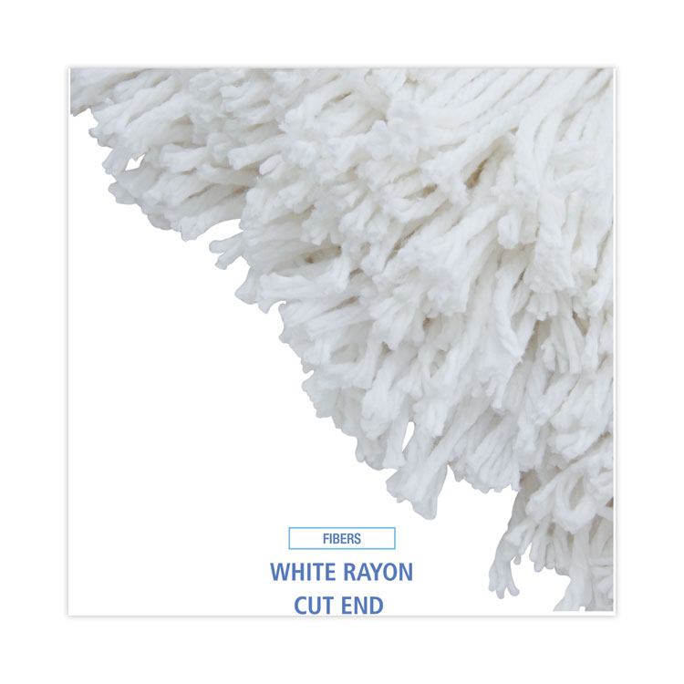 Cut-End Wet Mop Head, Rayon, No. 32, White, 12/carton - Image 4