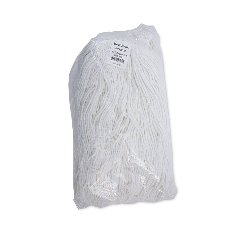 Cut-End Wet Mop Head, Rayon, No. 32, White, 12/carton - Image 7