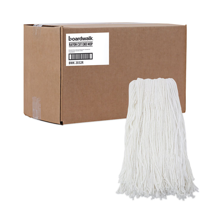 Cut-End Wet Mop Head, Rayon, No. 32, White, 12/carton - Image 9