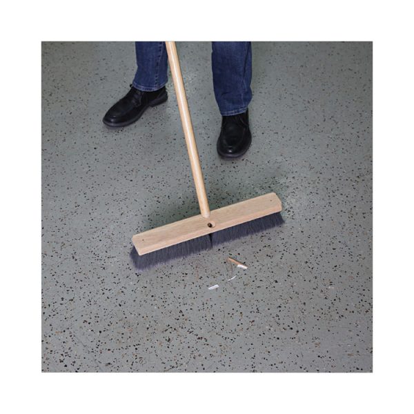 Floor Brush Head, 3" Gray Flagged Polypropylene Bristles, 24" Brush - Image 5