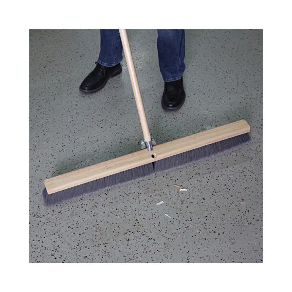 Floor Brush Head, 3" Gray Flagged Polypropylene Bristles, 36" Brush - Image 5