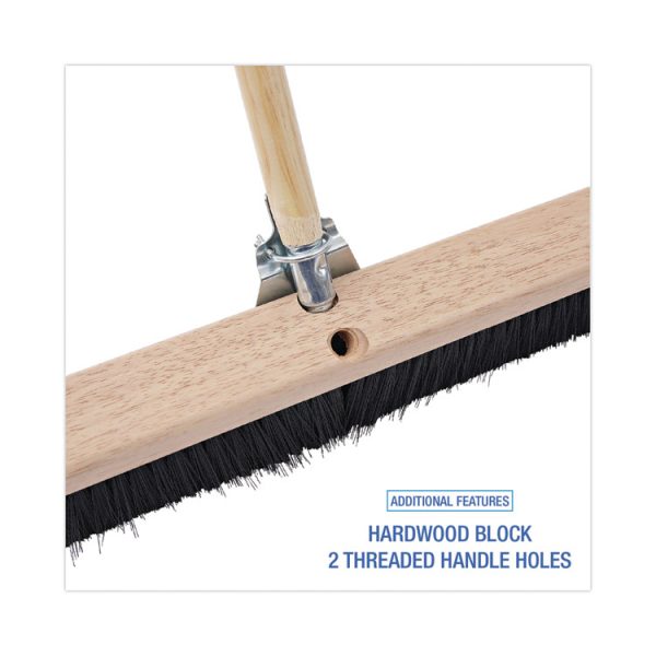 Floor Brush Head, 3" Black Polypropylene Bristles, 36" Brush - Image 3