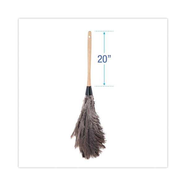 Professional Ostrich Feather Duster, Wood Handle, 20" - Image 2