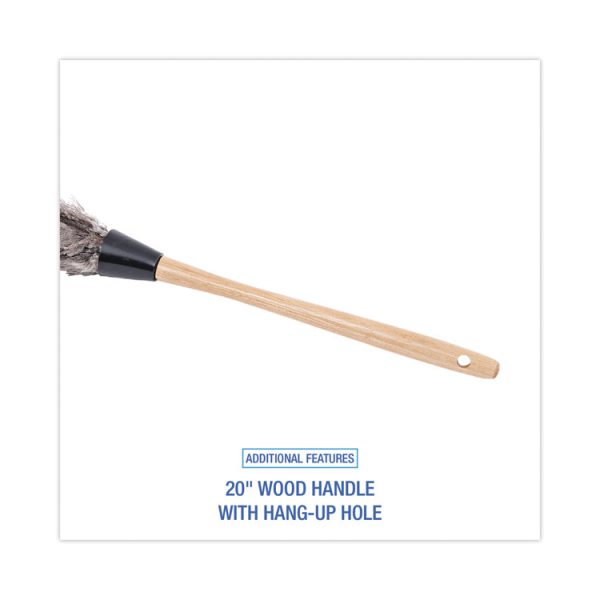 Professional Ostrich Feather Duster, Wood Handle, 20" - Image 3