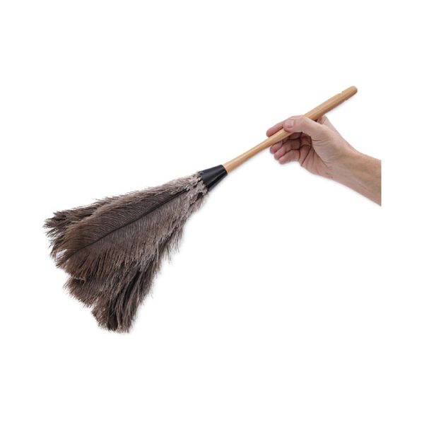 Professional Ostrich Feather Duster, Wood Handle, 20" - Image 6