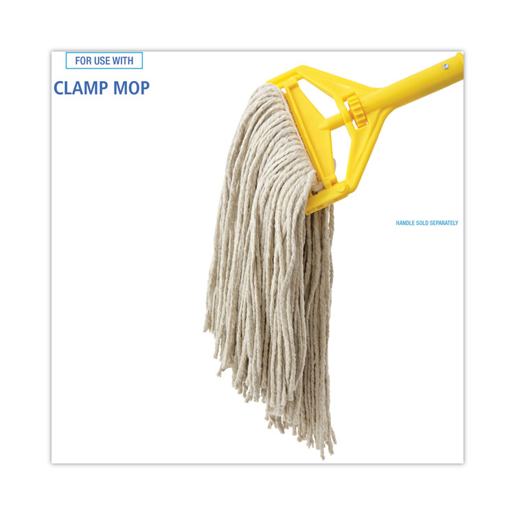 Premium Cut-End Wet Mop Heads, Cotton, 16oz, White, 12/carton - Image 3
