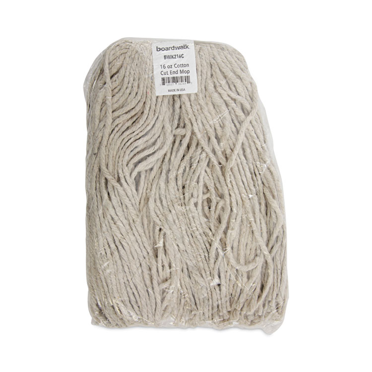 Premium Cut-End Wet Mop Heads, Cotton, 16oz, White, 12/carton - Image 7