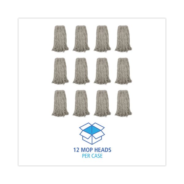 Premium Cut-End Wet Mop Heads, Cotton, 20oz, White, 12/carton - Image 8