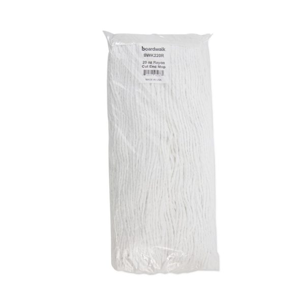 Premium Cut-End Wet Mop Heads, Rayon, 20oz, White, 12/carton - Image 7