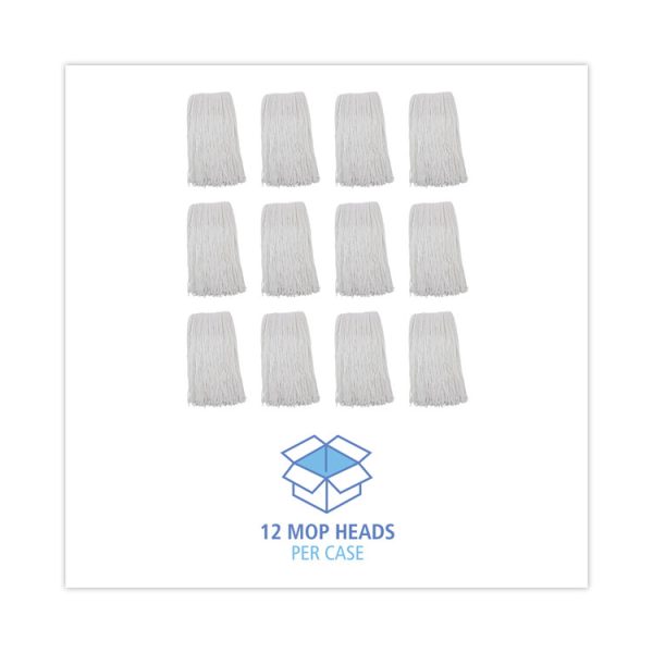 Premium Cut-End Wet Mop Heads, Rayon, 20oz, White, 12/carton - Image 8
