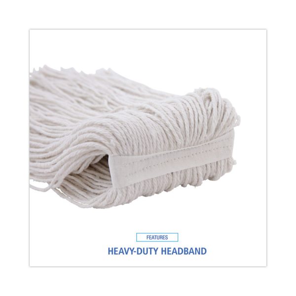Premium Cut-End Wet Mop Heads, Rayon, 24oz, White, 12/carton - Image 6