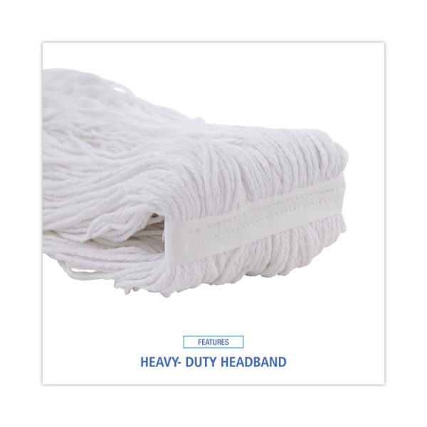 Mop Head, Premium Standard Head, Rayon Fiber, 32oz, White, 12/carton - Image 6
