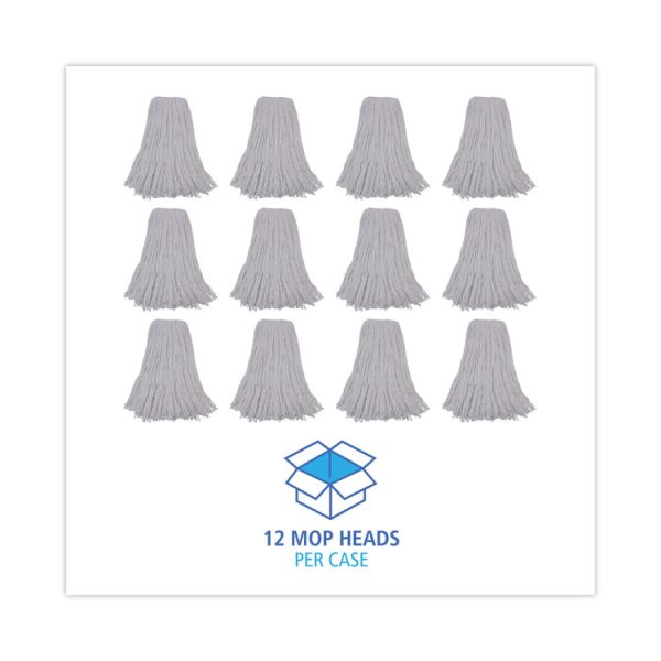 Mop Head, Premium Standard Head, Rayon Fiber, 32oz, White, 12/carton - Image 8
