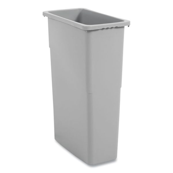 Slim Waste Container, 23 gal, Plastic, Gray - Image 2