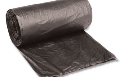 Low-Density Waste Can Liners, 10 gal, 0.35 mil, 24″ x 23″, Black, 50 Bags/Roll, 10 Rolls/Carton