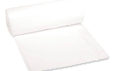 Low-Density Waste Can Liners, 16 gal, 0.4 mil, 24″ x 32″, White, 25 Bags/Roll, 20 Rolls/Carton