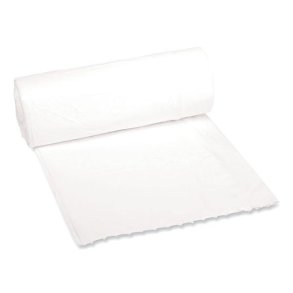 Low-Density Waste Can Liners, 16 gal, 0.4 mil, 24" x 32", White, 25 Bags/Roll, 20 Rolls/Carton