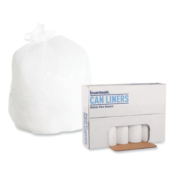 Low-Density Waste Can Liners, 30 gal, 0.6 mil, 30" x 36", White, 25 Bags/Roll, 8 Rolls/Carton - Image 4