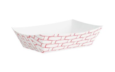 Paper Food Baskets, 0.25 lb Capacity, 2.69 x 4 x 1.05, Red/White, 1,000/Carton
