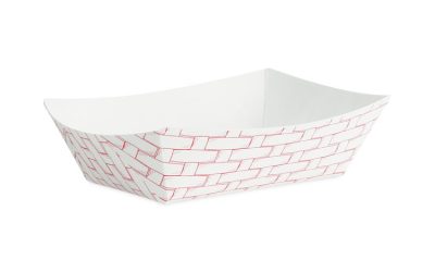 Paper Food Baskets, 0.5 Lb Capacity, Red/white, 1,000/carton