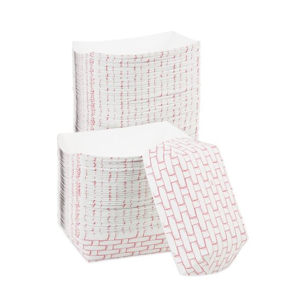 Paper Food Baskets, 2.5 Lb Capacity, Red/white, 500/carton - Image 6