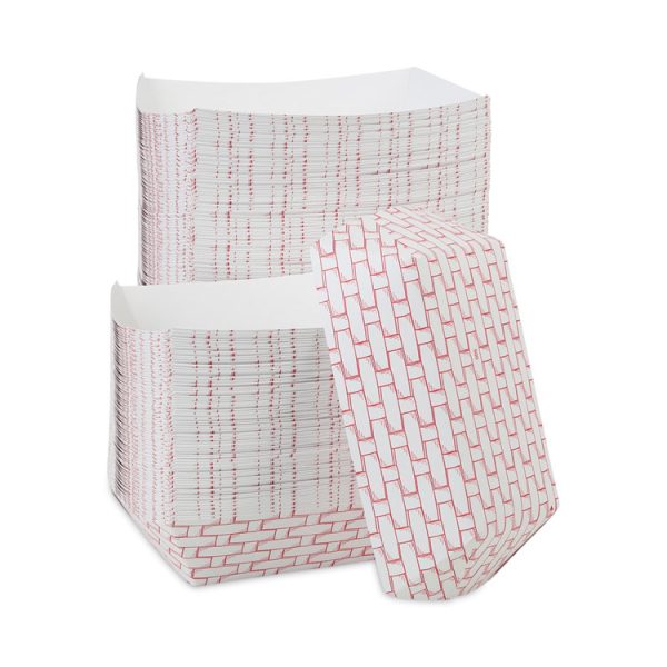 Paper Food Baskets, 5 Lb Capacity, Red/white, 500/carton - Image 3