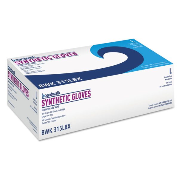 Powder-Free Synthetic Vinyl Gloves, Large, Cream, 4 mil, 1,000/Carton - Image 2