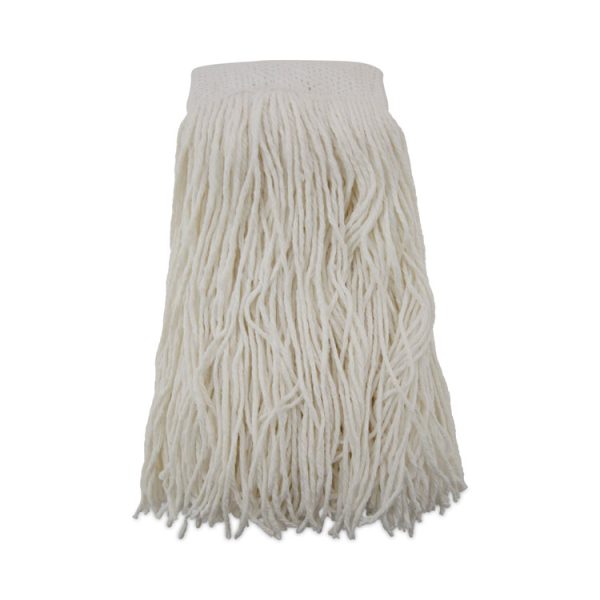 Mop Head, Premium Saddleback Head, Rayon Fiber, 24-Oz., White, 12/carton
