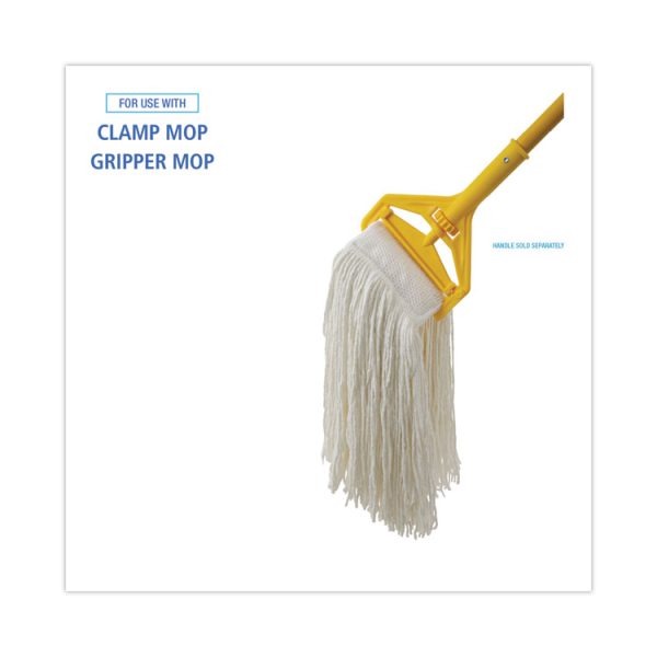 Mop Head, Premium Saddleback Head, Rayon Fiber, 24-Oz., White, 12/carton - Image 3