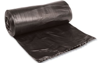 Low-Density Waste Can Liners, 33 gal, 0.5 mil, 33″ x 39″, Black, 25 Bags/Roll, 8 Rolls/Carton
