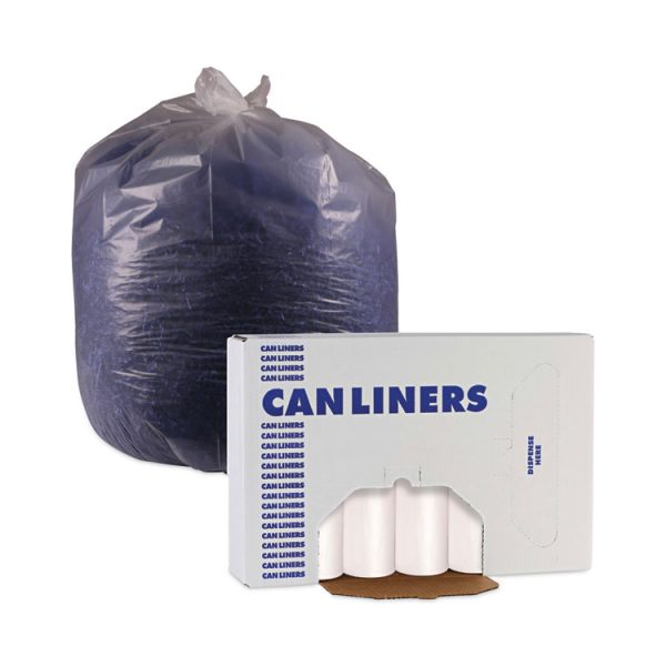 High-Density Can Liners, 33 gal, 14 mic, 33" x 38", Natural, 25 Bags/Roll, 10 Rolls/Carton - Image 6