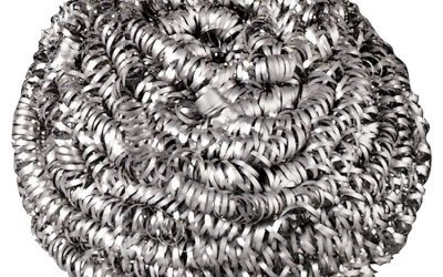 Stainless Steel Scrubber, Medium Size, Steel Gray, 72/carton