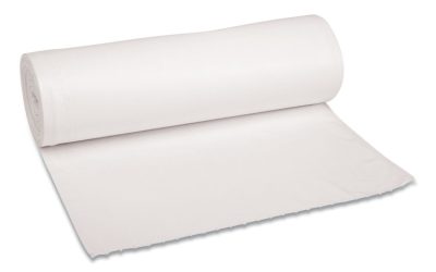 Low-Density Waste Can Liners, 60 gal, 0.6 mil, 38″ x 58″, White, 25 Bags/Roll, 4 Rolls/Carton