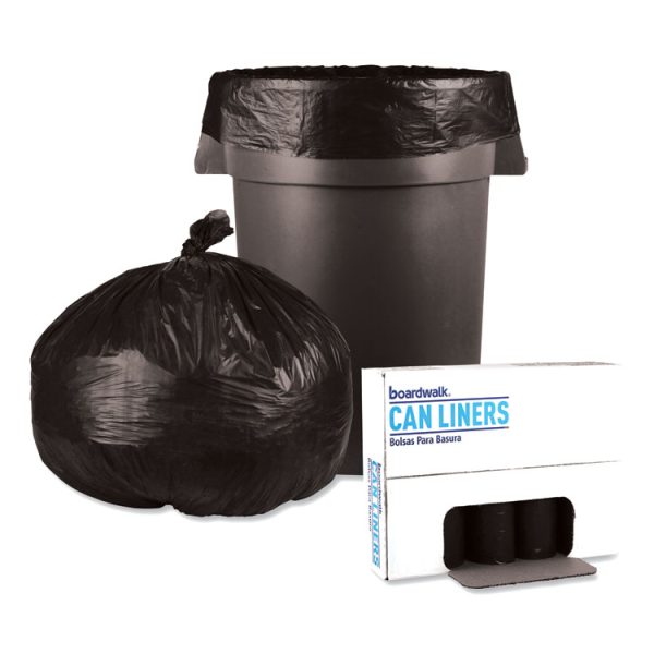 Low-Density Waste Can Liners, 60 gal, 0.65 mil, 38" x 58", Black, 25 Bags/Roll, 4 Rolls/Carton - Image 4