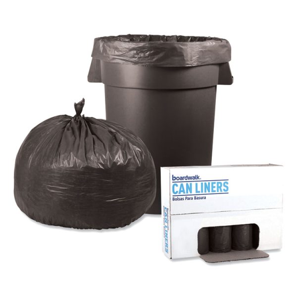 Low-Density Waste Can Liners, 60 gal, 1.1 mil, 38" x 58", Gray, 20 Bags/Roll, 5 Rolls/Carton - Image 4
