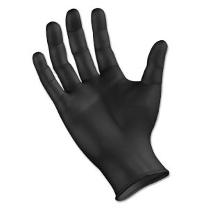 Disposable General-Purpose Powder-Free Nitrile Gloves, X-Large, Black, 4.4 mil, 100/Box, 10 Boxes/Carton
