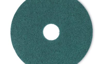 Heavy-Duty Scrubbing Floor Pads, 16″ Diameter, Green, 5/carton