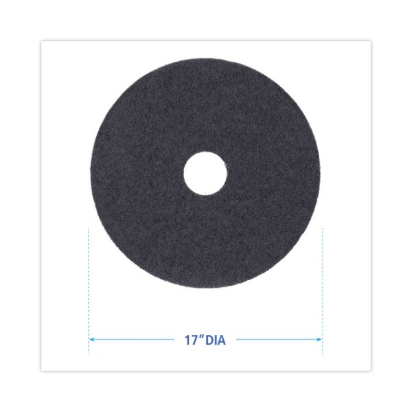 Stripping Floor Pads, 17" Diameter, Black, 5/carton - Image 2