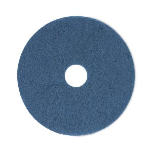 Scrubbing Floor Pads, 17" Diameter, Blue, 5/carton