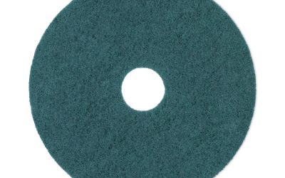 Heavy-Duty Scrubbing Floor Pads, 17″ Diameter, Green, 5/carton