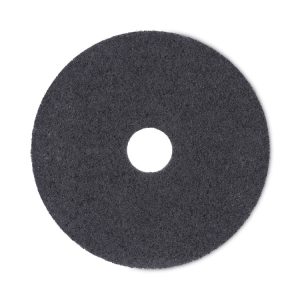 High Performance Stripping Floor Pads, 17" Diameter, Black, 5/carton