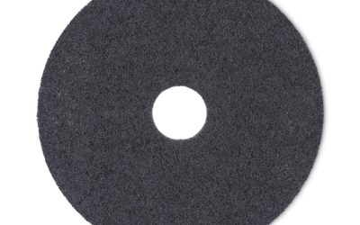 High Performance Stripping Floor Pads, 17″ Diameter, Black, 5/carton