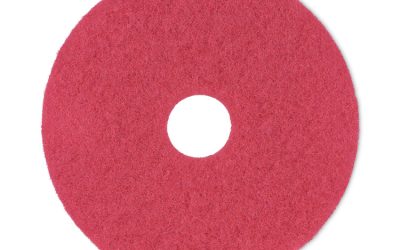 Buffing Floor Pads, 17″ Diameter, Red, 5/carton