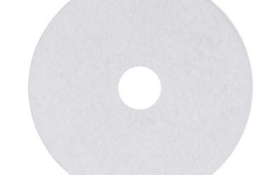 Polishing Floor Pads, 17″ Diameter, White, 5/carton