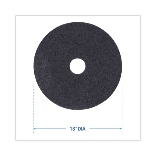 Stripping Floor Pads, 18" Diameter, Black, 5/carton - Image 2