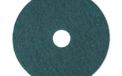 Heavy-Duty Scrubbing Floor Pads, 18″ Diameter, Green, 5/carton