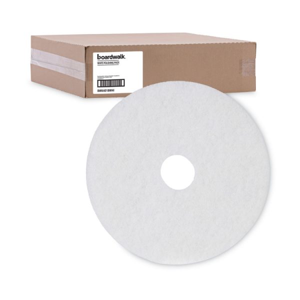 Polishing Floor Pads, 18" Diameter, White, 5/carton - Image 5