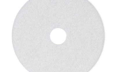 Polishing Floor Pads, 18″ Diameter, White, 5/carton